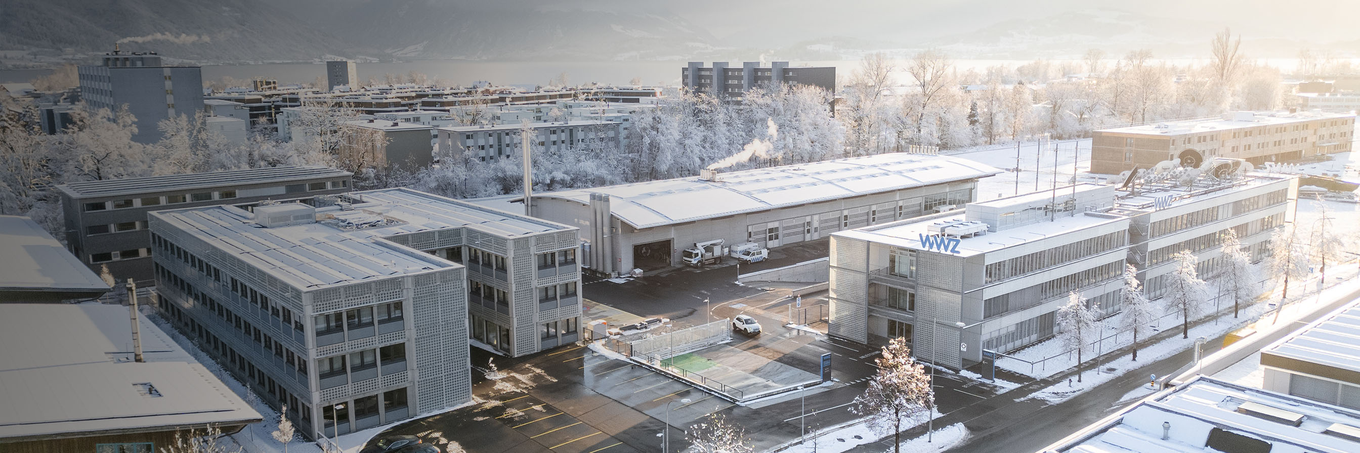 Bild WWZ-Areal im Winter