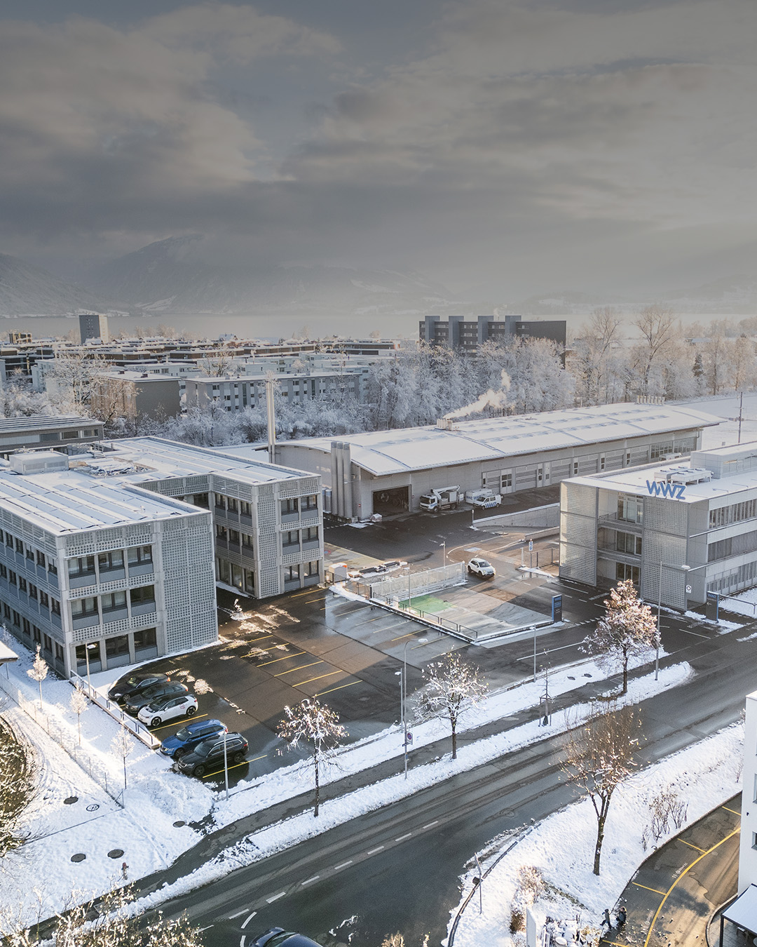 Bild WWZ-Areal im Winter