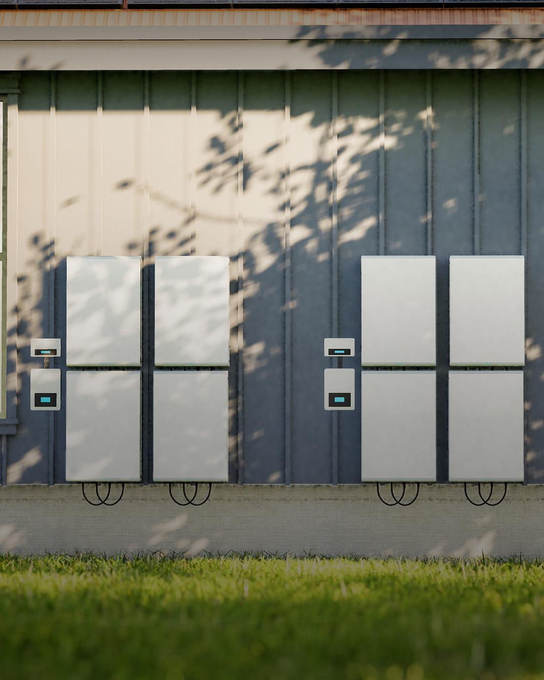 Batteriespeicher an Hauswand
