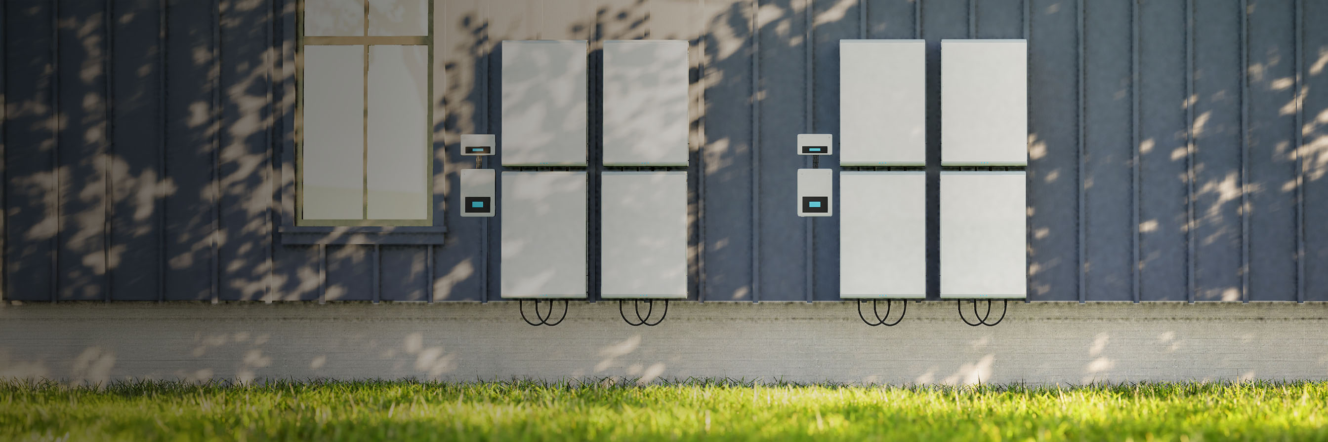 Batteriespeicher an Hauswand