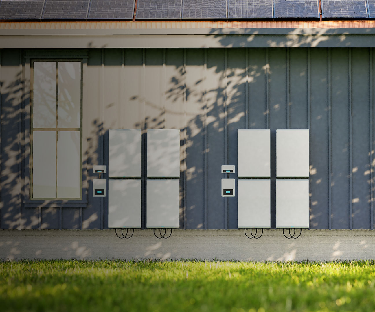 Batteriespeicher an Hauswand