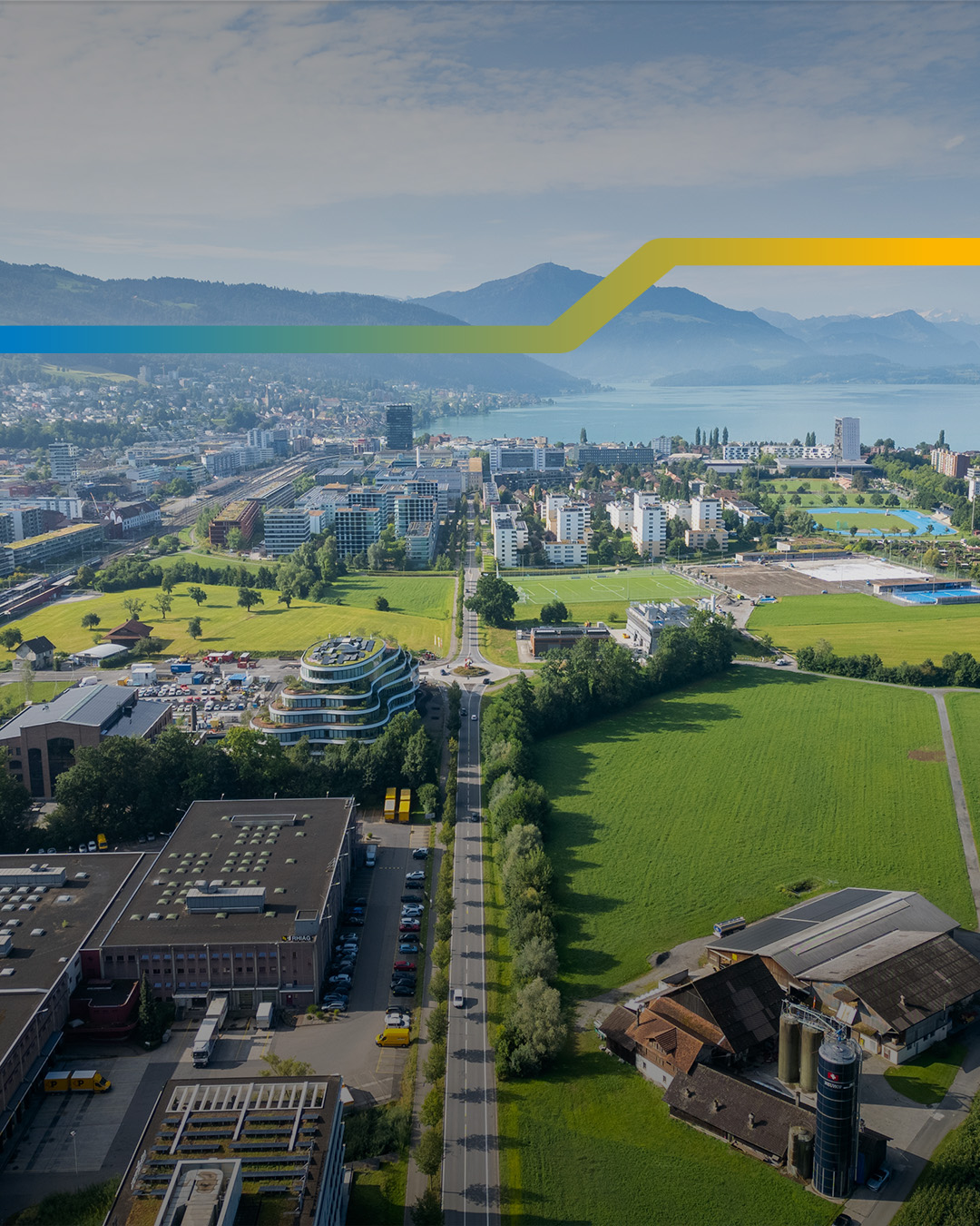 Bild von Baar in Richtung Zug in Luftaufnahme