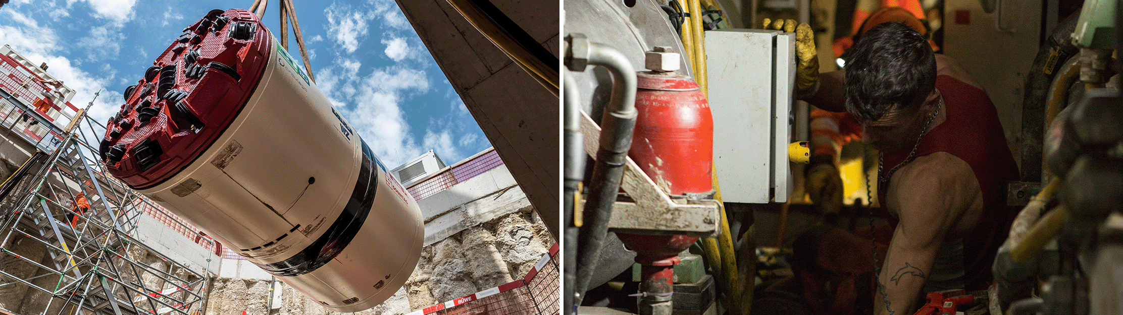 Bild von Bohrkopf und Microtunneling für den Bau von Circulago 