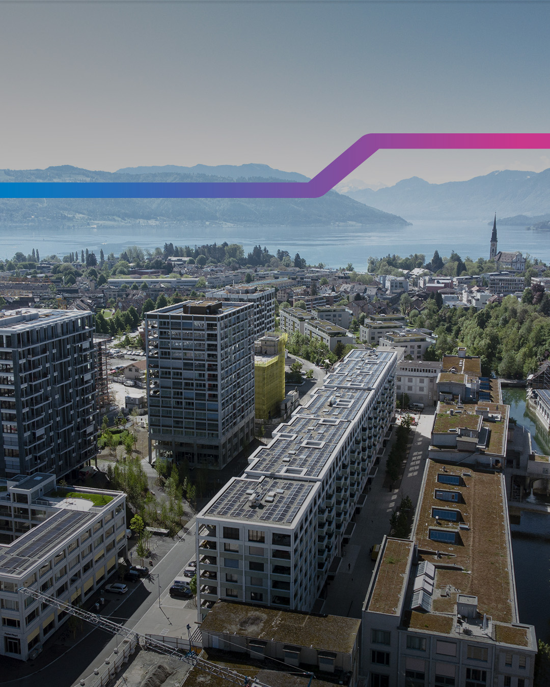 Bild von Cham in Luftaufnahme Richtung See