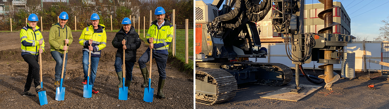 Spatenstich und Pfahlfundierung