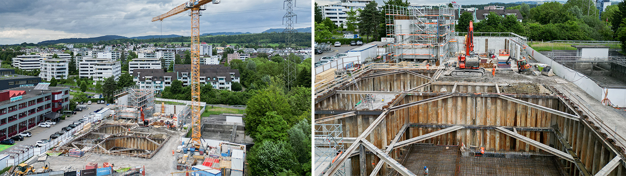 Baugrube und Betonarbeiten