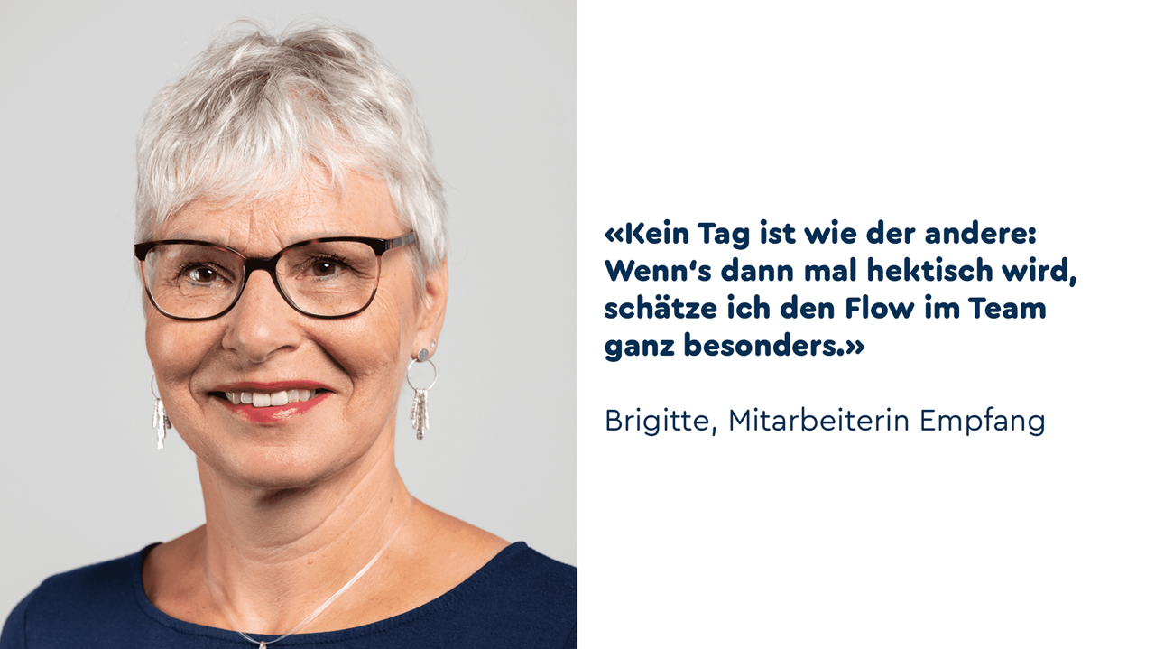 Brigitte, Mitarbeiterin Empfang